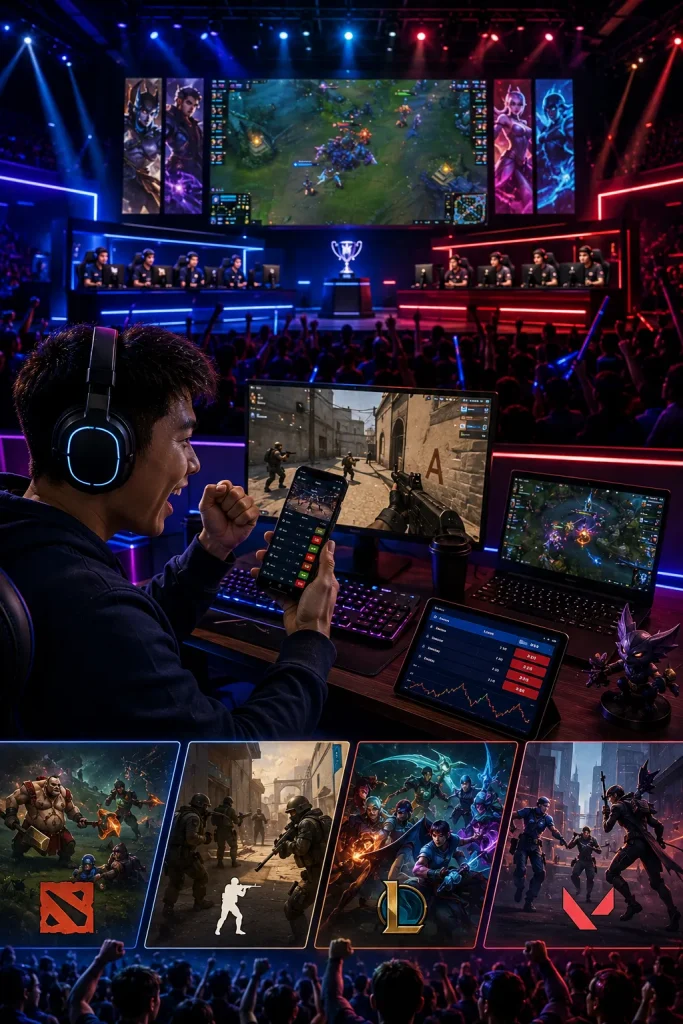Esports arena and gaming excitement