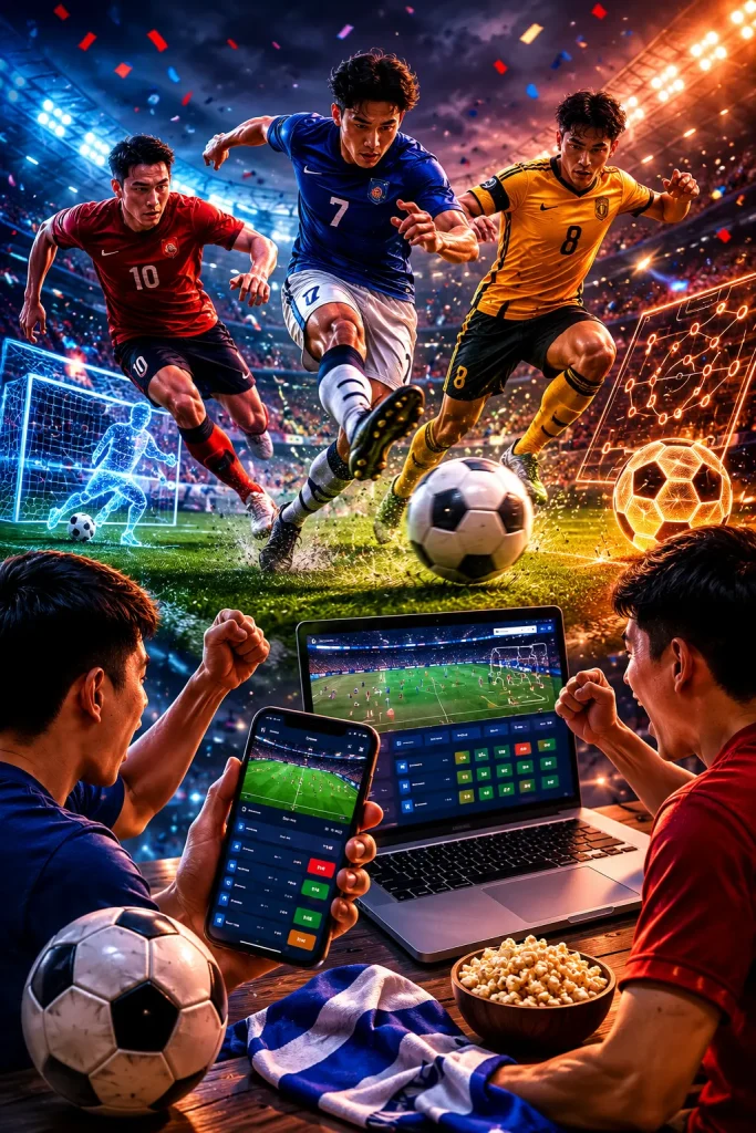 High-energy sports betting at night